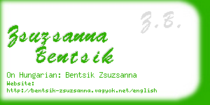 zsuzsanna bentsik business card